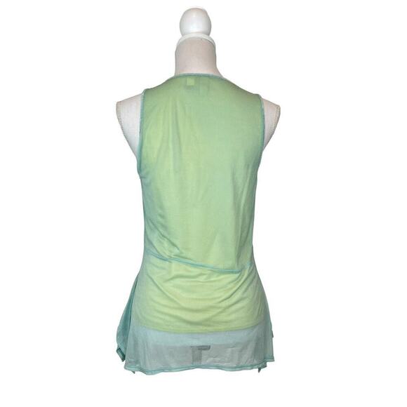 Vintage Y2K DKNY Top Mesh Green and Blue Size M - Picture 7 of 7